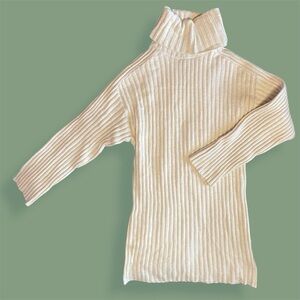 A New Day Ribbed Cream Sweater Mini Dress